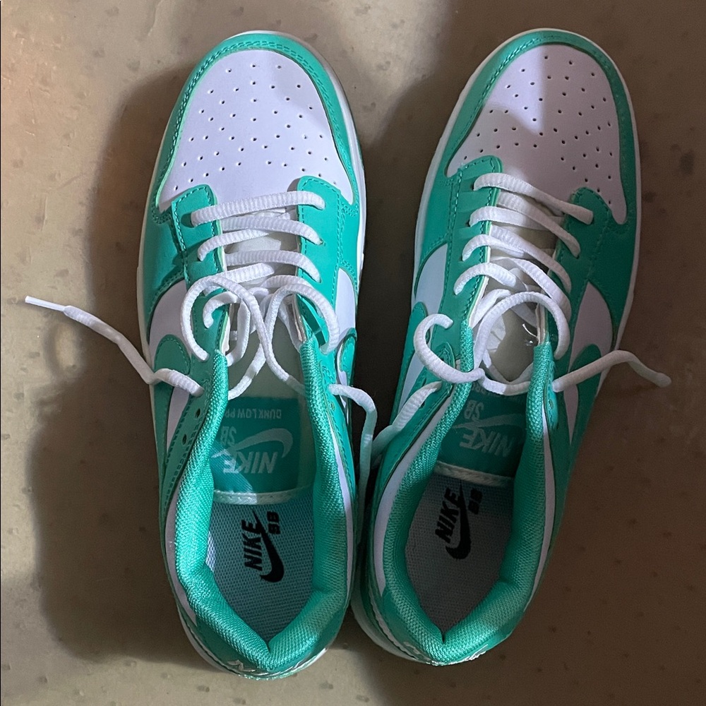 Nike Women's Aqua and White Sneakers